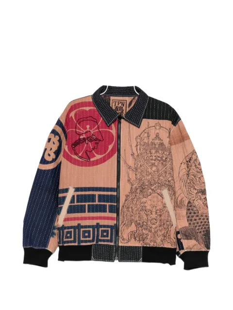TP WORKS all-over graphic-print shirt jacket Orange TPWRKS5014