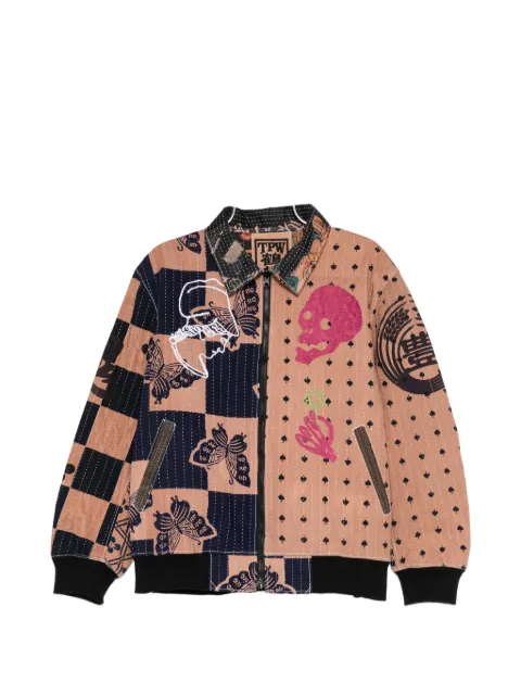 TP WORKS all-over graphic-print shirt jacket Orange TPWRKS5012