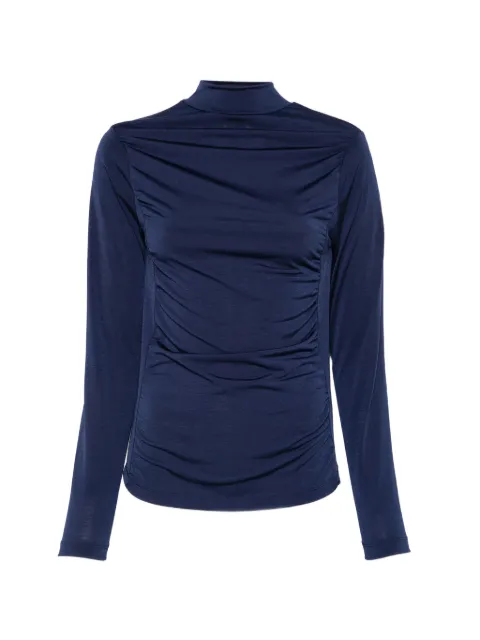 HOMAGE long-sleeve draped top Blue HCW26M14