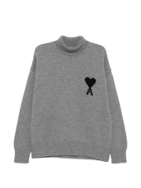 AMI Paris Ami de Coeur roll-neck sweater Grey UKS839018