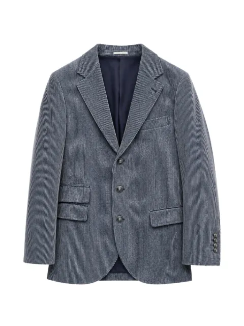 Brunello Cucinelli corduroy single-breasted blazer Blue MV4507BTD5C2065