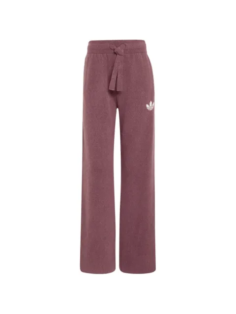 adidas logo-embroidered knit trousers Red IA4436
