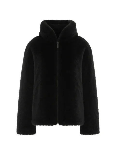 Yves Salomon reversible shearling leather jacket Black 24WUV60368METEC99