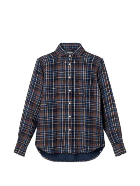 HARTFORD Paul double-faced checked flannel shirt Brown BG11029