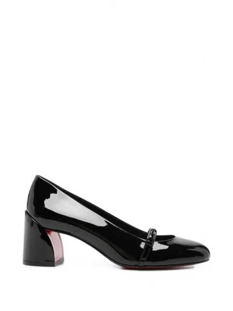 Christian Louboutin Jane Nina patent-leather buckle-strap pumps Black 3260489B439