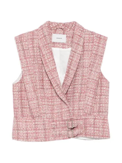 HOMAGE bouclé-knit buckled jacket Pink HCS25M10