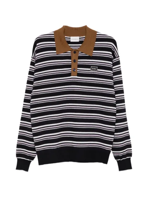 Drôle De Monsieur striped long-sleeve polo shirt Blue MPO241WO021NAVY