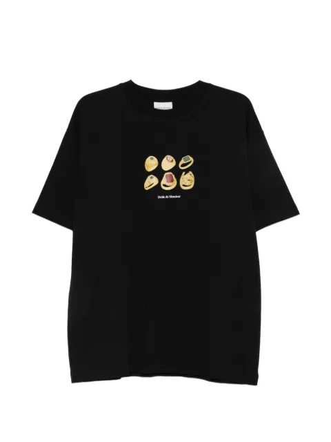 Drôle De Monsieur Rings graphic-print T-shirt Black TS341CO002