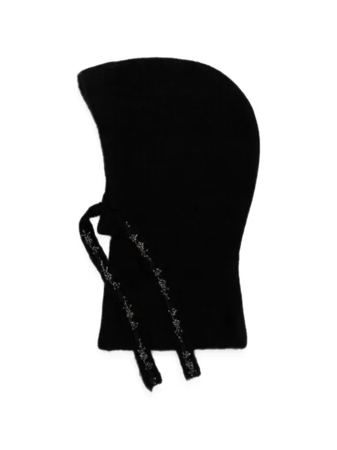 ERMANNO FIRENZE bead-embellished balaclava Black D49EV011EA0