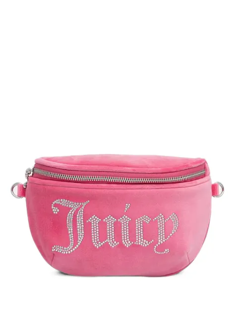 Juicy Couture Kimberly rhinestone-embellished velvet belt bag Pink BEJQL8768WPO