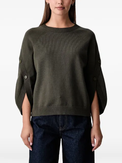 Joseph Ribkoff button-embellished tulip-sleeve sweater Green 263935