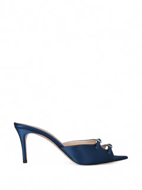 Andrea Wazen Carol buckle-detail satin sandals Blue CARMU075SCBNAVPF26