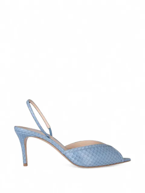 Andrea Wazen Katy snakeskin slingback pumps Blue KATSL075ELLBLPF26