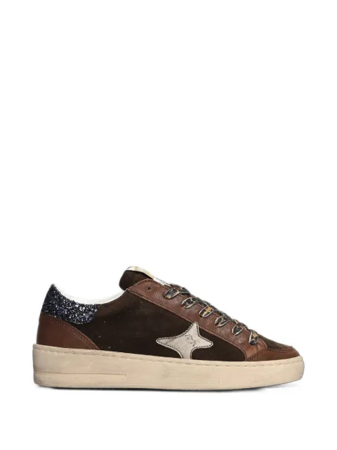 Ama Brand glitter-detail star-patch sneakers Brown 4721