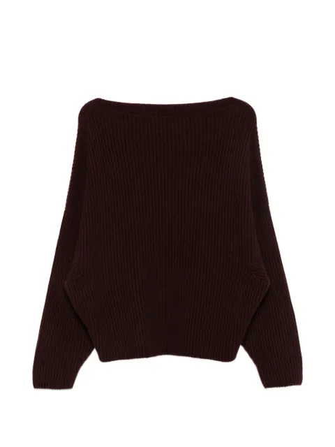 Dusan ribbed-knit boat-neck sweater Red V7683C