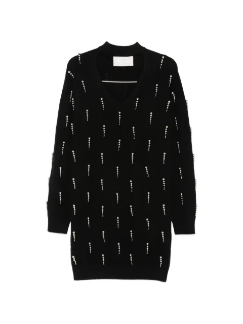 Circus Hotel bead-embellished cut-out dress Black H6WR03