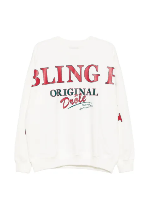 Drôle De Monsieur logo-print sweatshirt Neutrals SW211CO127