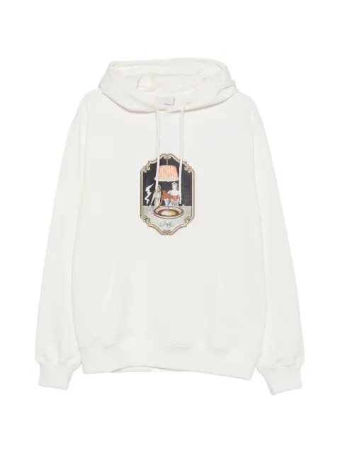 Drôle De Monsieur graphic-print drawstring hoodie Neutrals HO217CO127