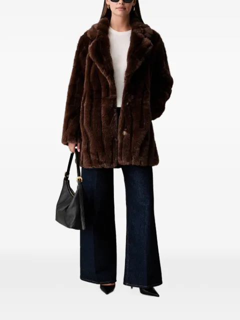 Joseph Ribkoff faux-fur notch-lapels coat Brown 263916