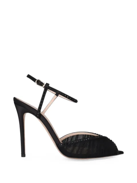 Andrea Wazen Katy crystal-embellished ruched pumps Black KATPU105TSHBLAPF26