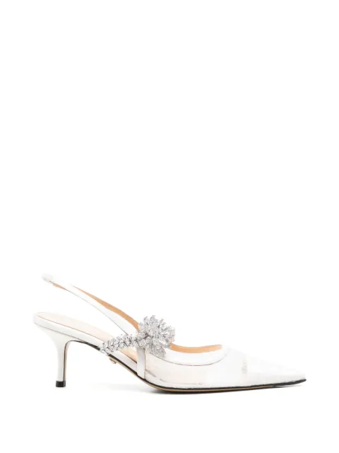 MACH & MACH crystal-embellished mesh pumps White PF26S121165
