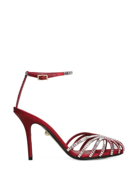 Alevì Penelope crystal-embellished cage sandals Red L26SC011R0222