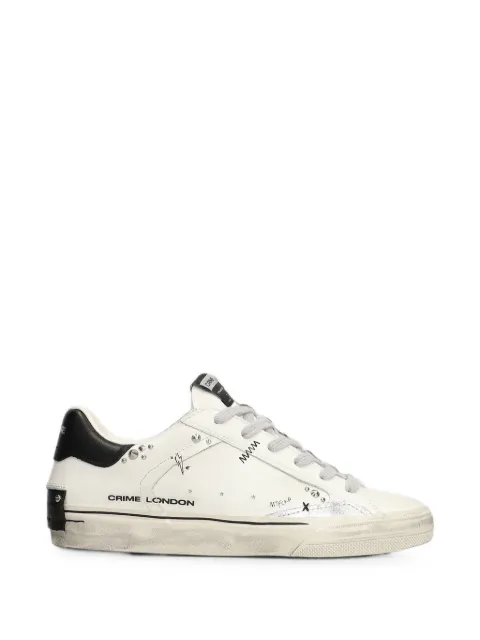 Crime London Deconstructed stud-embellished sneakers White 23072AA9
