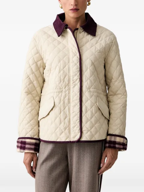 Silvian Heach quilted corduroy-collar jacket Neutrals GPA26020PI