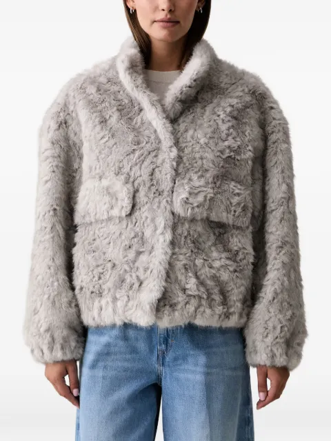 Silvian Heach faux-fur pocket-detail jacket Grey GPA26260PL