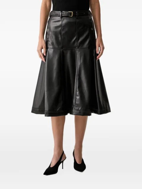 Silvian Heach belted panelled midi skirt Black GPA26128LO