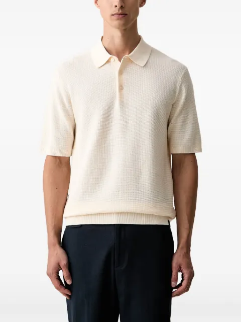Scotch & Soda waffle-knit short-sleeve polo shirt Neutrals 183611