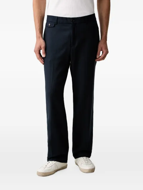 Scotch & Soda Otis herringbone-pattern straight-leg trousers Blue 183544