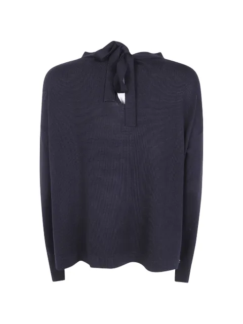 Ma'ry'ya tie-fastening merino sweater Black YTK126