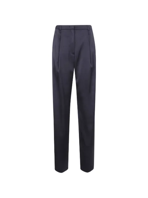 Emporio Armani pleated satin-finish trousers Black EW003346AF17153