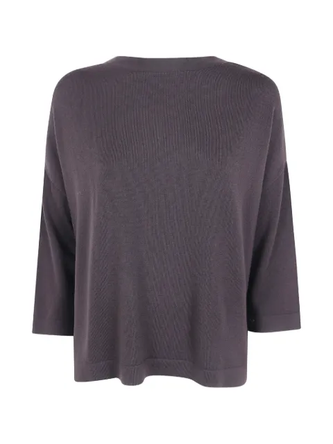 Ma'ry'ya fine-knit boat-neck sweater Brown YTK123