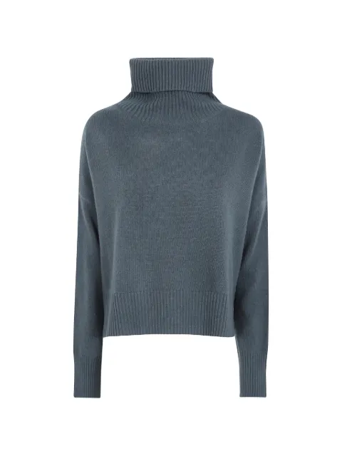 Ma'ry'ya roll-neck knitted sweater Blue YTK041
