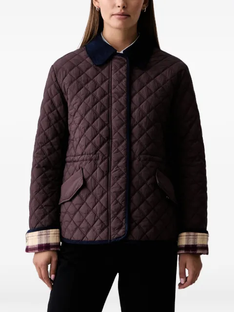 Silvian Heach Vutsov quilted corduroy-collar jacket Brown GPA26020PI