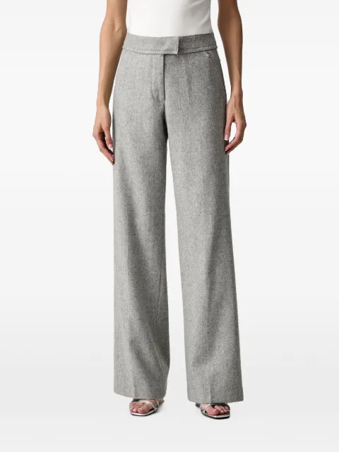Silvian Heach logo-plaque wide-leg trousers Grey GPA26198PA