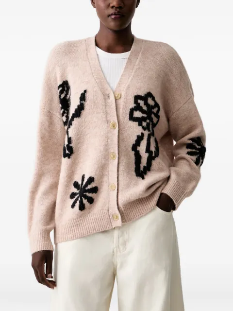 Scotch & Soda floral-intarsia knitted oversized-fit cardigan Pink U9B01612T