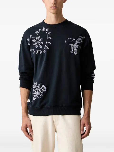 Scotch & Soda x Royal Delft embroidered crew-neck sweater Blue 183599