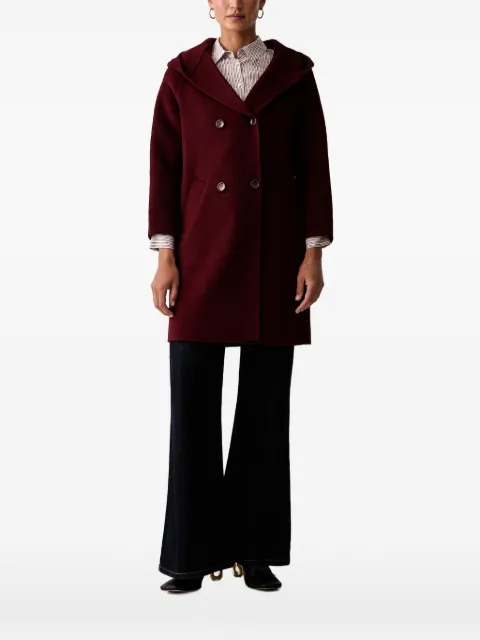 Silvian Heach hooded double-breasted coat Red GPA26466CP