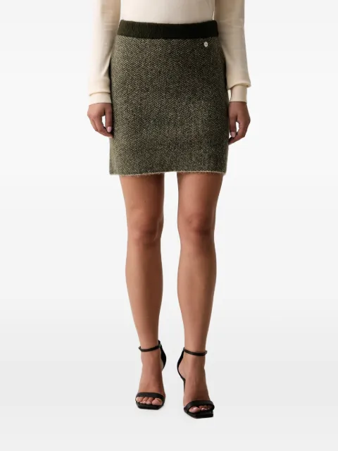 Silvian Heach herringbone-knit mini skirt Green GPA26407MG