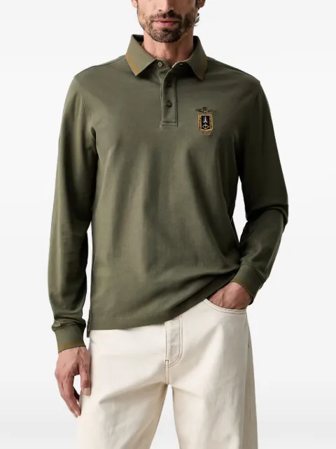 Aeronautica Militare cotton long-sleeve polo shirt Green PO1940UJ00663