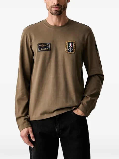 Aeronautica Militare patch-detail long-sleeve T-shirt Brown TS2568UJ00703