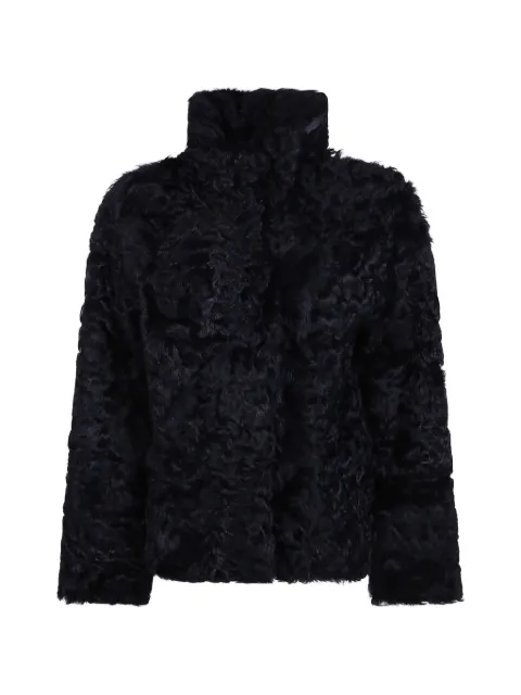 P.A.R.O.S.H. high-neck shearling-effect jacket Blue D431914LEAK26