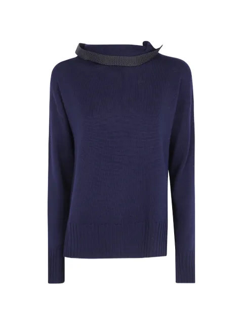 PierAntonioGaspari buckle-detail knitted sweater Blue 1V6828MQA9