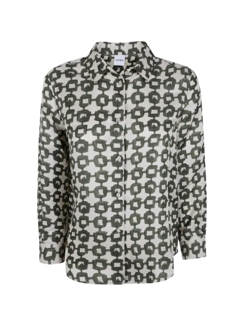 ASPESI geometric-print long-sleeve shirt Neutrals 5412P586