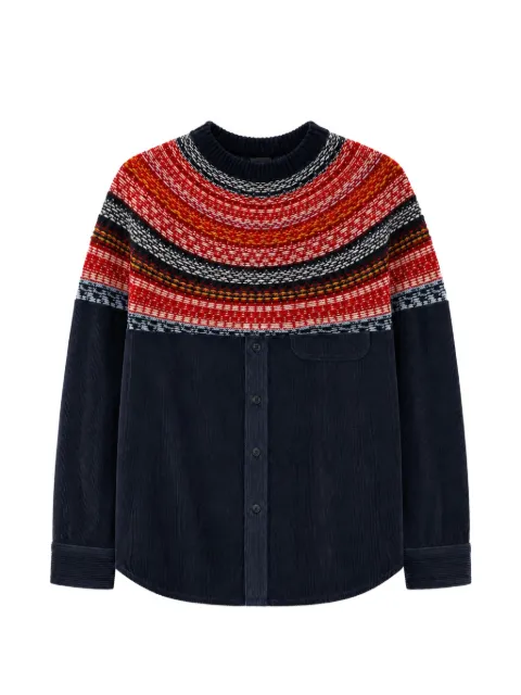 Ka Wa Key Deconstructed Fair Isle-knitted shirt Blue AW26KW19GR
