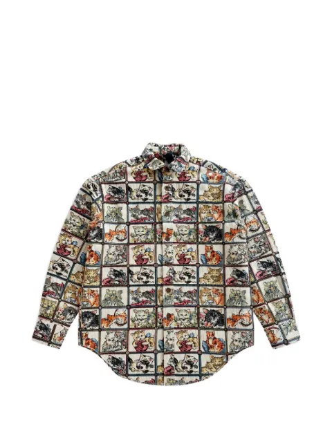 Ka Wa Key Cat Heaven tapestry shirt Neutrals AW26SR83CA