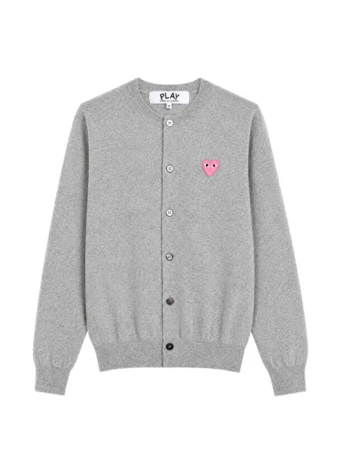 Comme Des Garçons Play heart-patch round-neck cardigan Grey AXN098051
